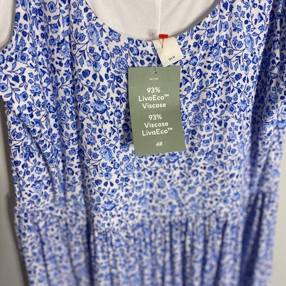 🌸 H&M Blue & White Floral Romper (NEW) - Picture 2 of 3